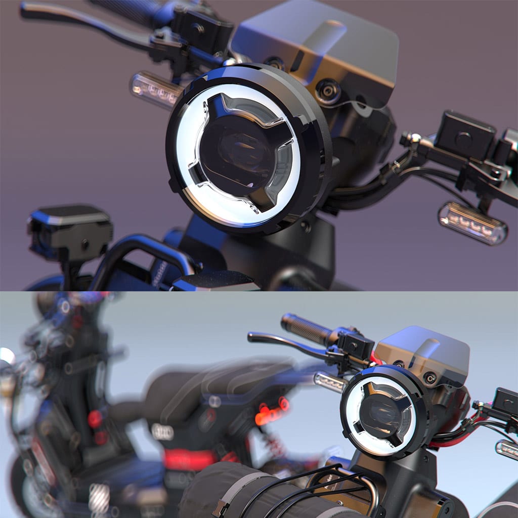 Photo-Gallery-Carousel_Electric Bicycle_UM-DB10_LED head lamp with 1-large-lens_Ring-shaped daytime running lights